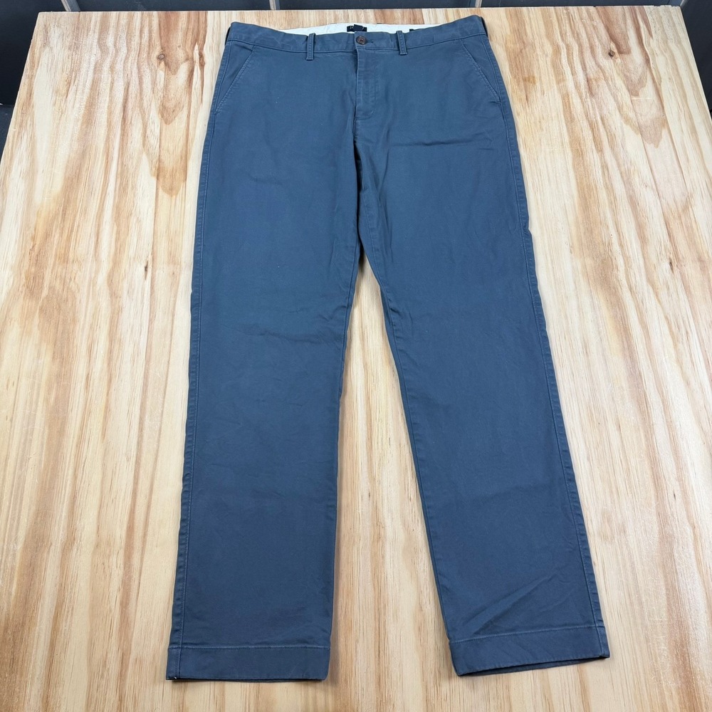 J Crew Flex Straight Fit Chino Pants Men's 38x32 Blue Casual Stretch Trousers